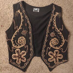 Boho Beaded Embroidered Vest